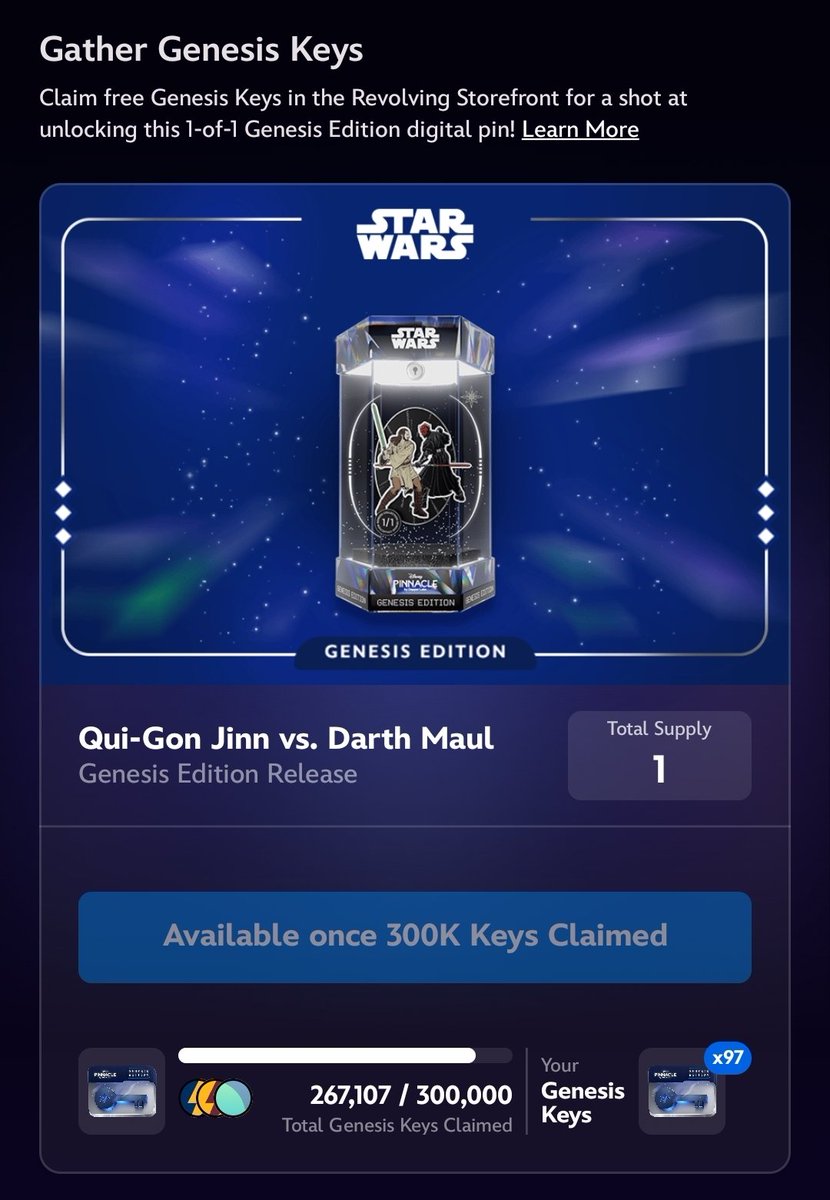 Witty (@wittycollector) on Twitter photo Two freebies.
1) <a href="/NBATopShot/">NBA Top Shot</a> Chasing RIB: Origins pack has a $9 pack with a $9 buyback. Essentially risk-free if you don't like your 3 moments.
2) <a href="/DisneyPinnacle/">DisneyPinnacle</a> storefront refreshed. You can claim your free key, which may open the 3rd genesis 1-of-1 pin. 33K away from unlock. Two freebies.
1) <a href="/NBATopShot/">NBA Top Shot</a> Chasing RIB: Origins pack has a $9 pack with a $9 buyback. Essentially risk-free if you don't like your 3 moments.
2) <a href="/DisneyPinnacle/">DisneyPinnacle</a> storefront refreshed. You can claim your free key, which may open the 3rd genesis 1-of-1 pin. 33K away from unlock.