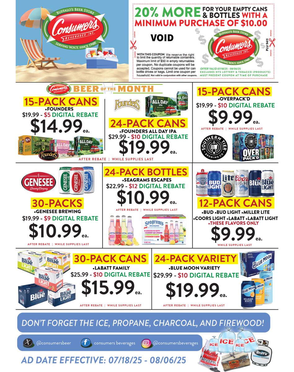 ConsumersBeer's tweet image. See the greatest deals and rebates in our Clipper Ad running from now until 8/6! 🍻