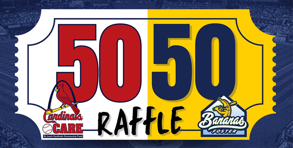 CardinalsCare's tweet image. 🍌 Cardinals Care & Savannah Bananas Present: The “Banana Split” 50/50 Raffle! 🍌
One lucky winner will take home half the jackpot tonight, while the other half will be split between Cardinals Care and Bananas Foster!
Purchase by 7 PM CT for a chance to win a bonus prize -…