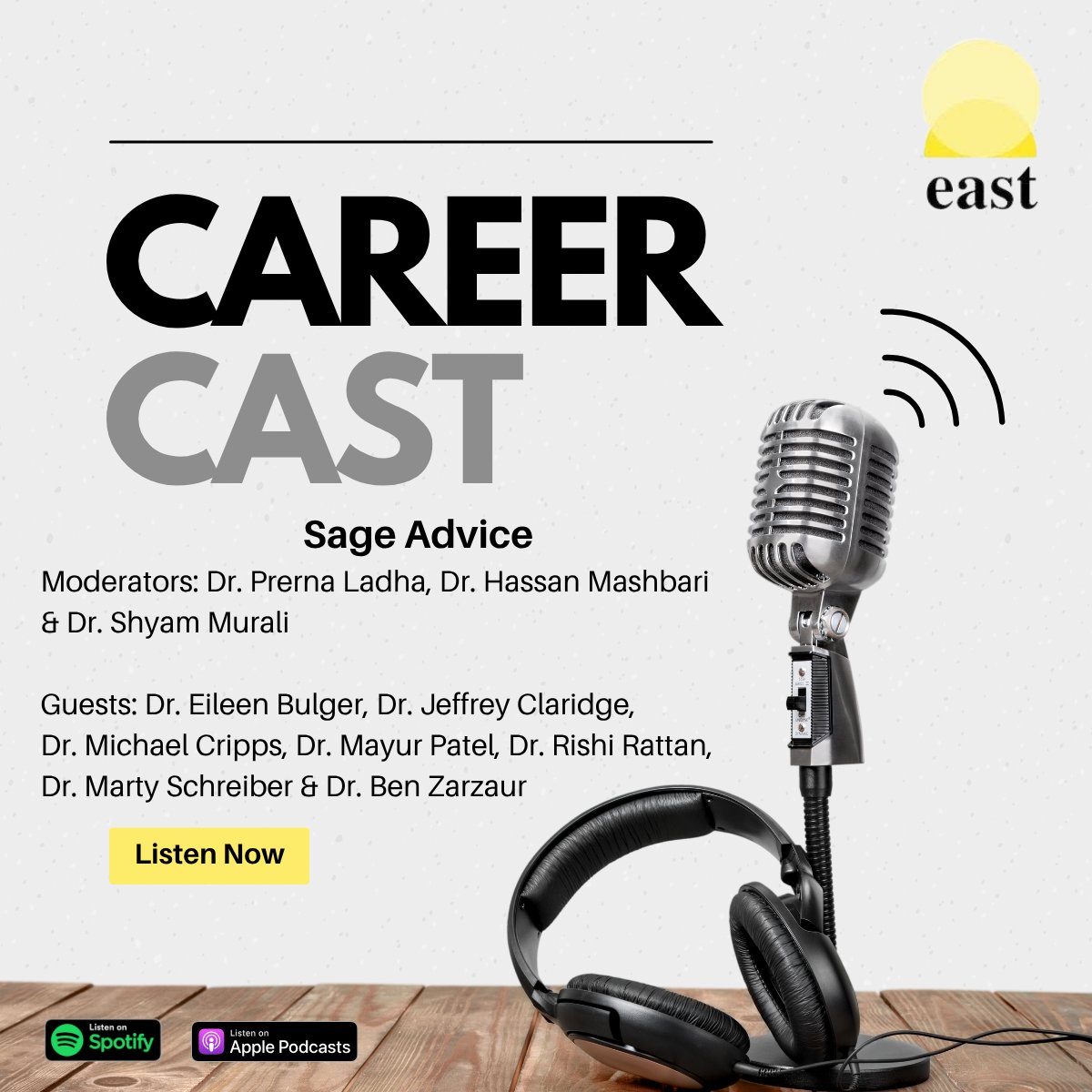 EAST (@east_trauma) on Twitter photo EAST Careercast - Sage Advice - Looking for the right job? Ready to ace the interview? @hassanmashbari <a href="/smuramed/">Shyam Murali</a> <a href="/ladha_prerna/">Prerna Ladha</a> get advice from <a href="/bulgercot/">Eileen Bulger</a> @drrishirattan @martinschreib10 @michaelcrippsMD <a href="/benzarzaur/">Ben Zarzaur</a> @pateltrauma <a href="/ClaridgeJeffrey/">Jeffrey A. Claridge</a> - bit.ly/40VmsiY EAST Careercast - Sage Advice - Looking for the right job? Ready to ace the interview? @hassanmashbari <a href="/smuramed/">Shyam Murali</a> <a href="/ladha_prerna/">Prerna Ladha</a> get advice from <a href="/bulgercot/">Eileen Bulger</a> @drrishirattan @martinschreib10 @michaelcrippsMD <a href="/benzarzaur/">Ben Zarzaur</a> @pateltrauma <a href="/ClaridgeJeffrey/">Jeffrey A. Claridge</a> - bit.ly/40VmsiY
