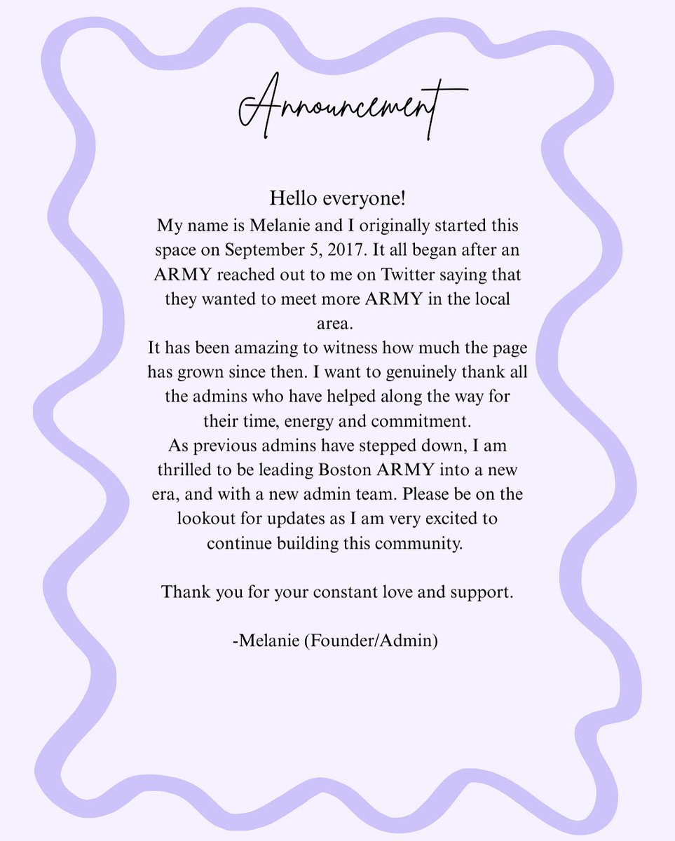 A letter from admin Mel 💜