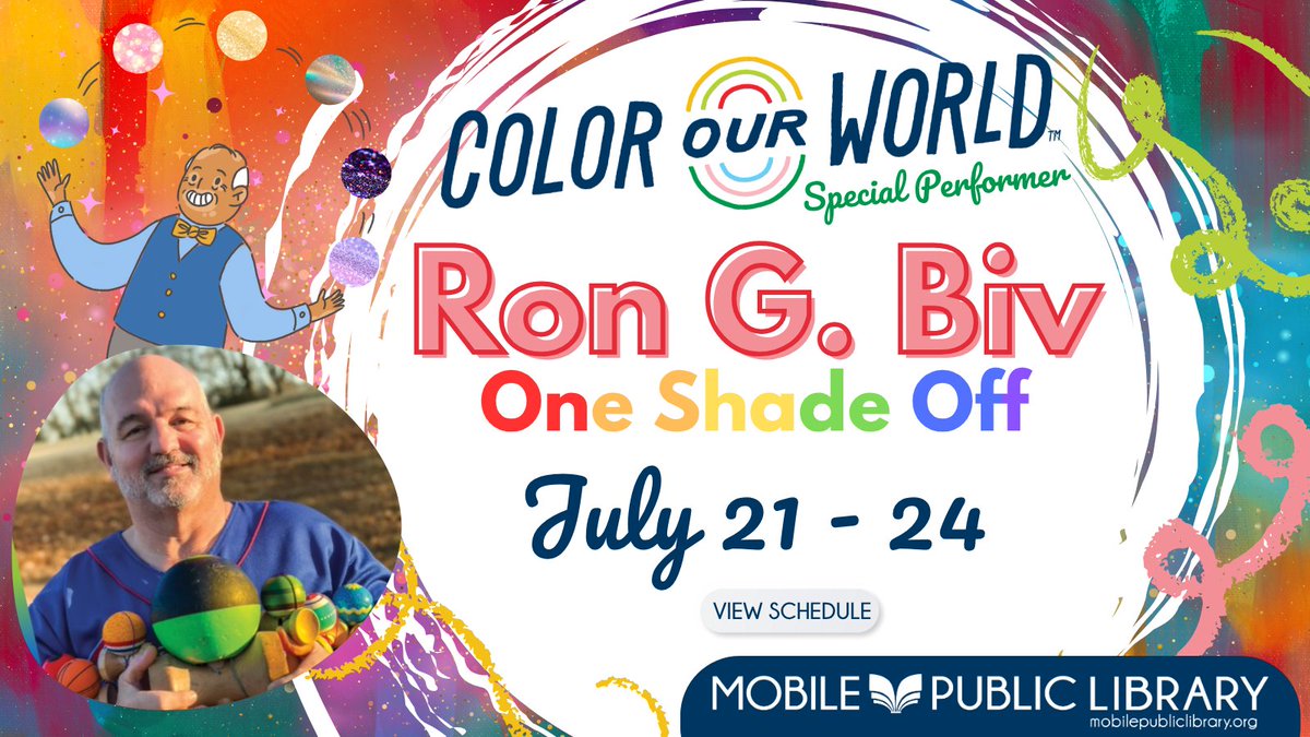 Don't miss the last special performer of our Summer Library Celebration- Ron Anglin presents 'Ron G. Biv: One Shade Off!' Happening next week at MPL locations:  bit.ly/40tfGRz
