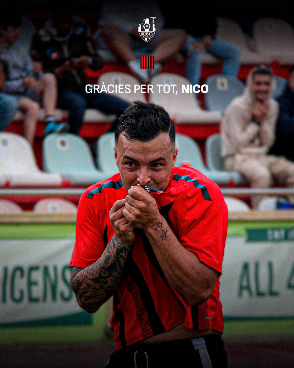 ReusFCR's tweet image. GRÀCIES, 𝐍𝐈𝐂𝐎 ❤️🖤

Mai et podrem agrair prou tot el que has fet per aquests colors i aquest club 🫶

🫂 Et desitgem tota la sort del món, Nico. Ets història del Reus!