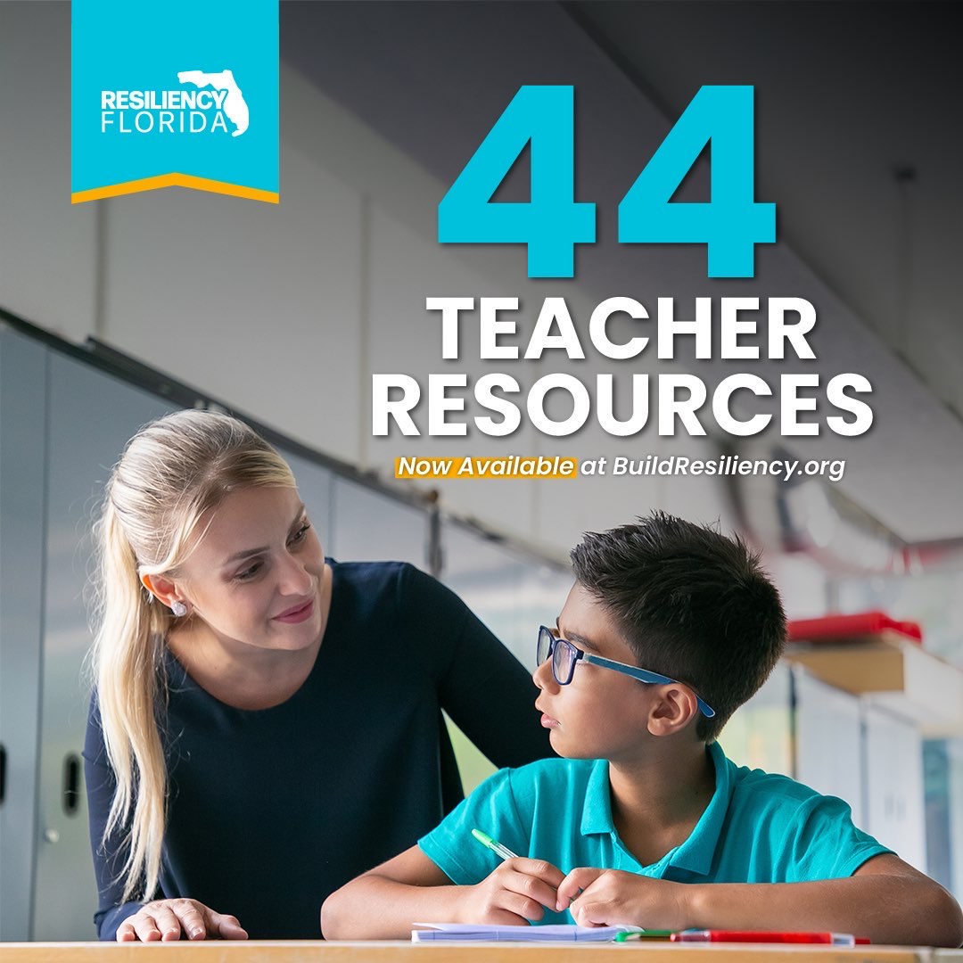 EducationFL's tweet image. Today, Resiliency Florida launched resources for teachers! These resources will help teachers of all grades bring Florida’s 11 Resiliency Characteristics to the classroom.
The 11 Characteristics are: Perseverance, Grit, Gratitude, Responsibility, Responsible Decision-Making,…