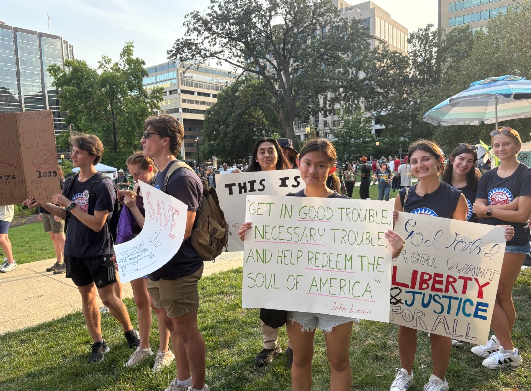 Proud of the MD-08 Democracy Summer Fellows who hit the streets to celebrate the radiant legacy of John Lewis. His joyful spirit lives on through young activists all over America making good trouble to advance democracy, freedom and civil rights.