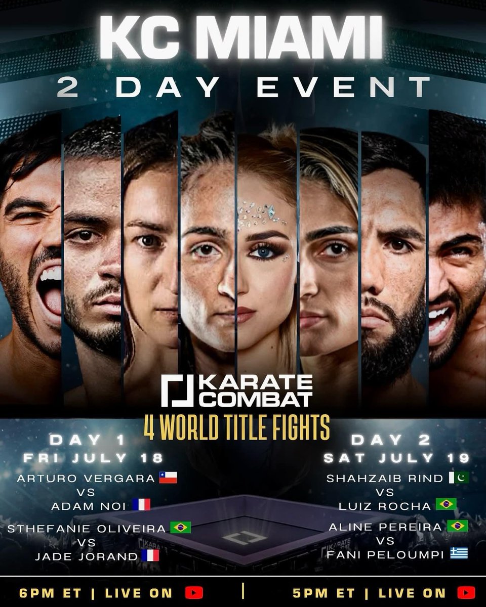 NSKL_Vegas's tweet image. Our friends over at @KarateCombat have a huge weekend of amazing fights ahead!
If you're not able to make it to Miami, watch both events LIVE and FREE on our #NSKL website: 📺 nevadasportkarateleague.com/live-events
#karatecombat #KC55 #KC56 #lastmanstanding