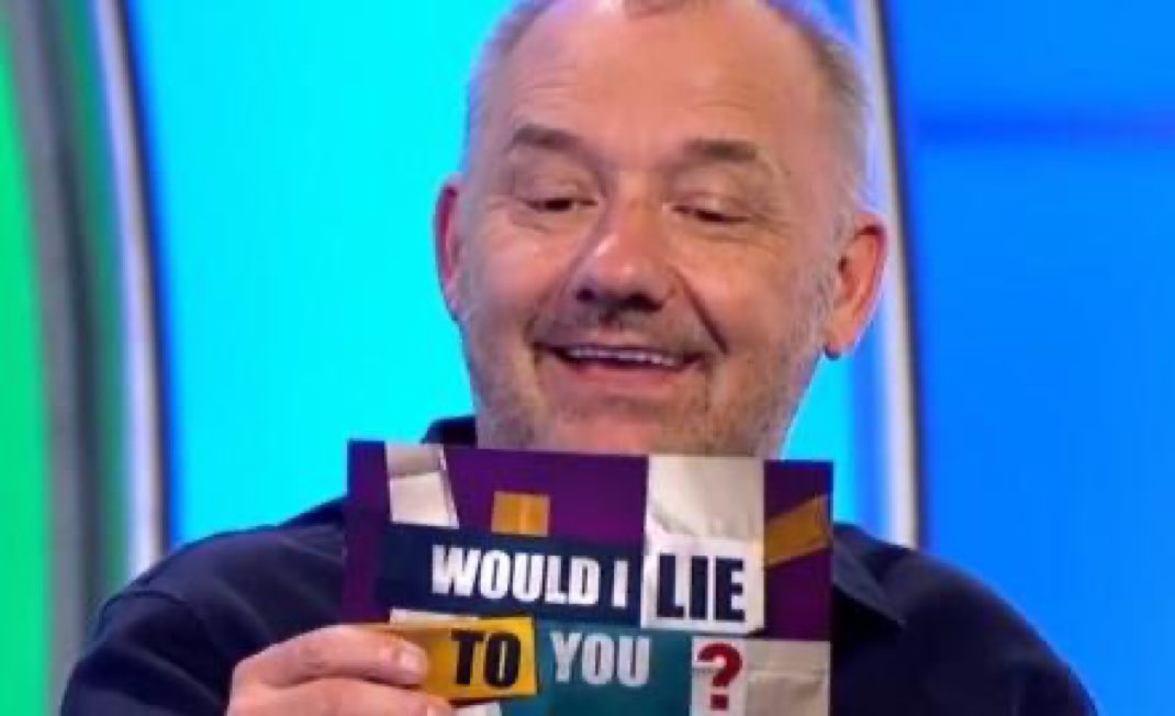 parkinscroat's tweet image. I once got thousands of likes on Twitter by doing a tweet that completely failed to capture the essence of Bob Mortimer on the show Would I Lie To You?.