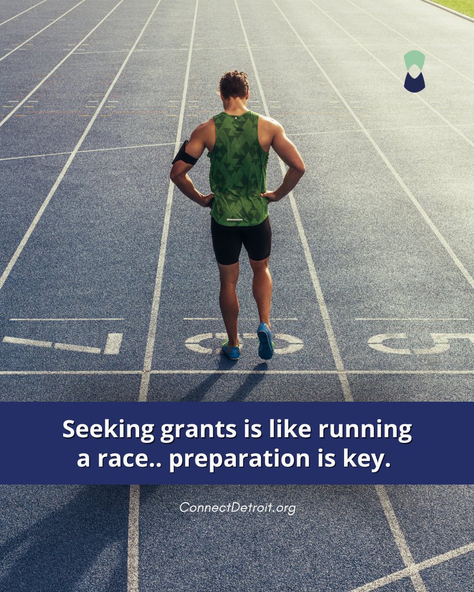 DierkHall's tweet image. Success takes more than effort - it takes preparation. 🎯 Just like a runner studies the track, strong fund development starts with knowing the landscape. 🏁 📝 The more you prepare, the better your chances of crossing that finish line. 🏃‍♀️

#GrantWritingTips #ConnectDetroit