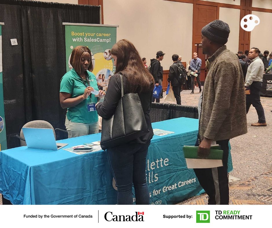 paletteskills's tweet photo. We met so many people at @CareerFairCanada in Calgary who are ready for a fresh start.

Whether you're switching careers or just exploring, our programs are built to support you with real skills, employer connections, and a clear path forward. Details below ⬇️

#SalesCamp #AgTech https://t.co/opMG95APSH