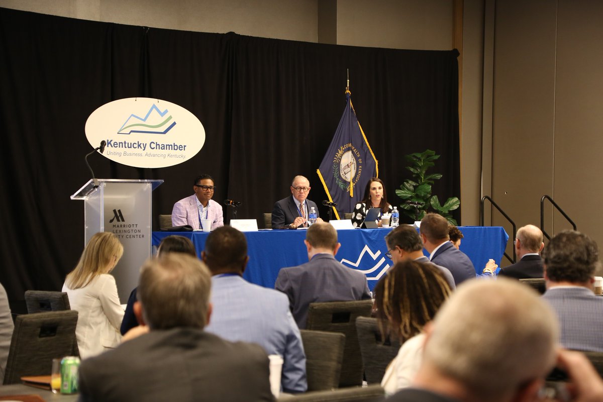 KyChamber's tweet image. The Kentucky Chamber’s Board of Directors—comprised of more than 60 business leaders from diverse industries across the state—convened today to hear an update on the Chamber’s ongoing efforts to advance the Commonwealth as well as remarks from featured guests, @universityofky…