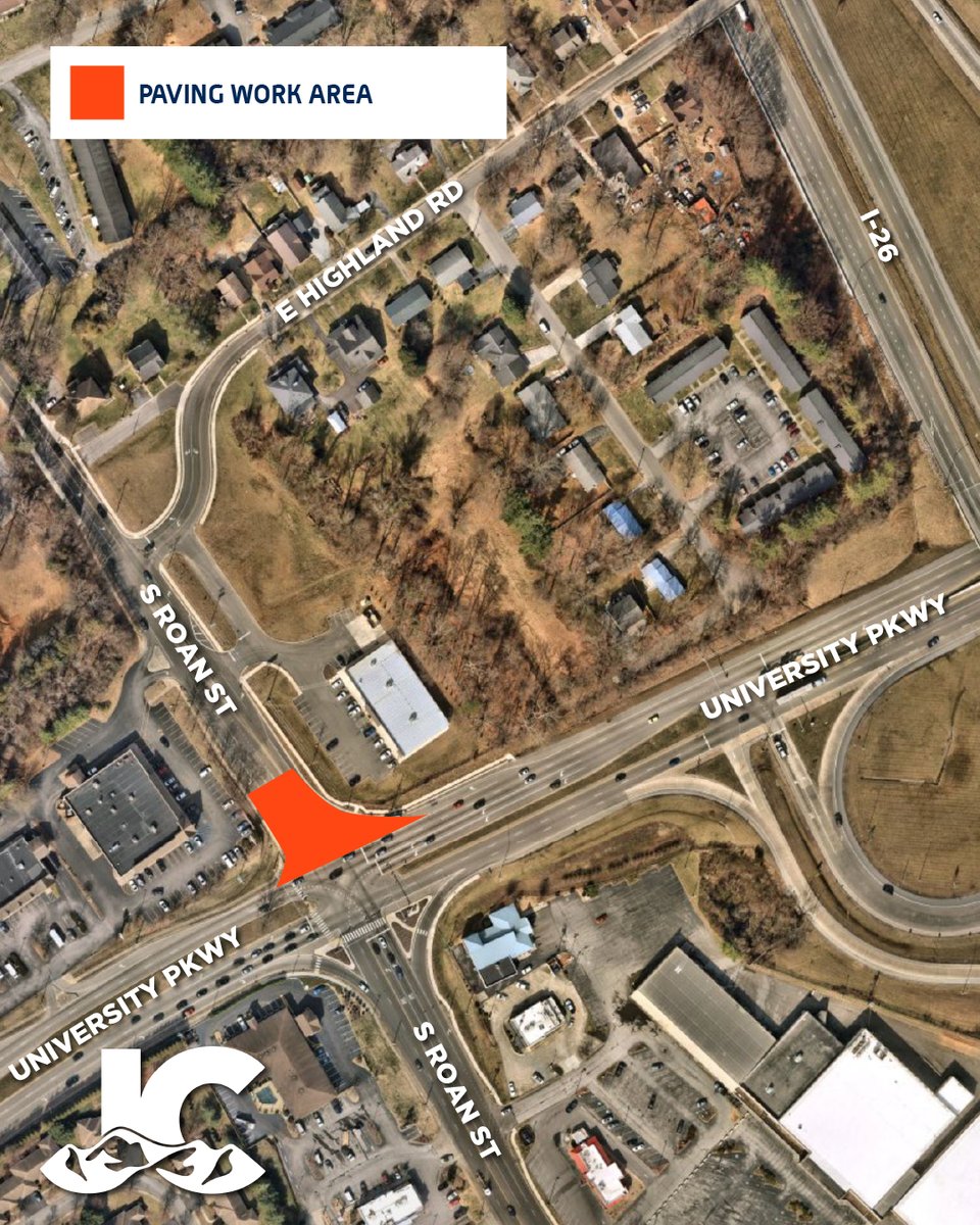 Public Works will mill S. Roan St. at University Pkwy. beginning  July 21. Milling work is expected to last for 2 days from 6 p.m.-5 a.m. Crews will move to paving on July 23 from 7 a.m.- 8 p.m. Lane closures will occur. Motorists are asked to observe all posted signage.