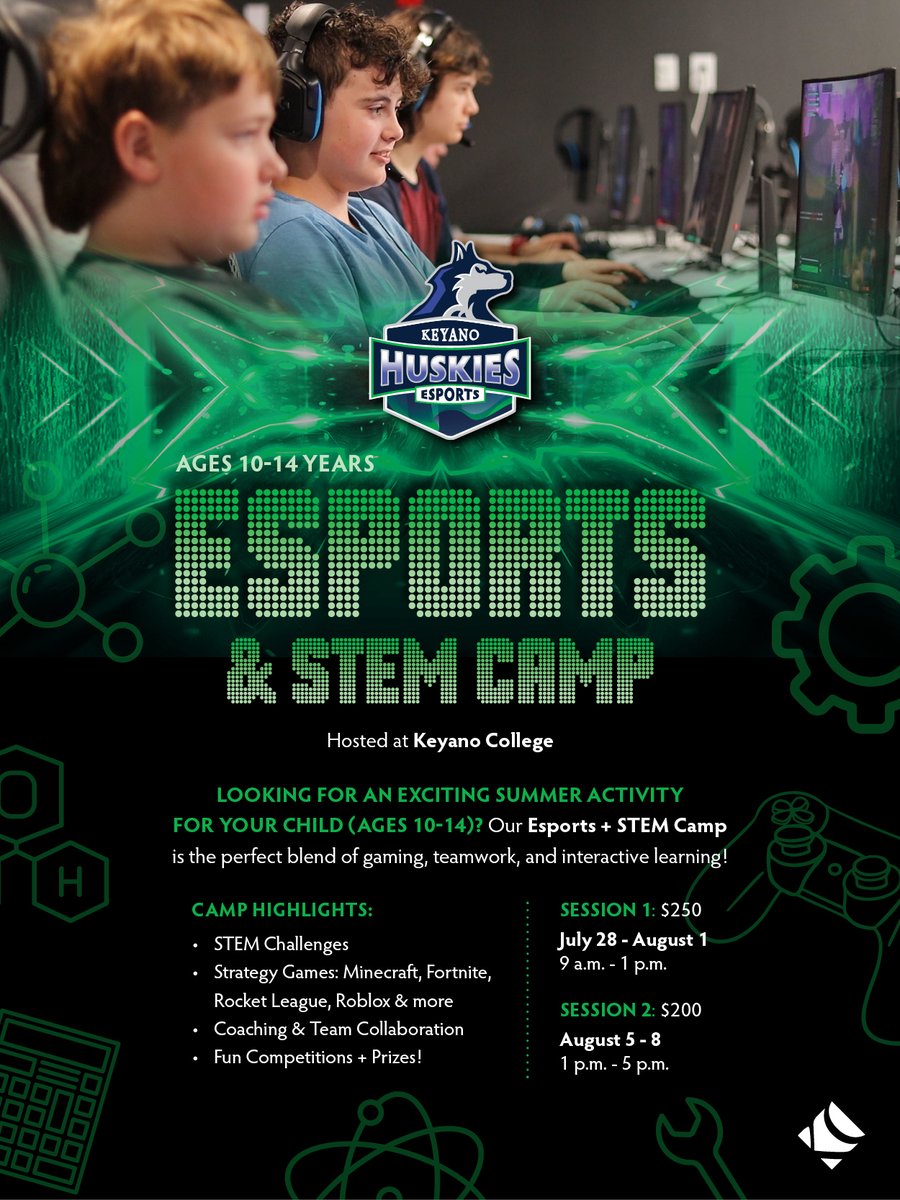 Keyano Esports (@keyanoesports) on Twitter photo π’ Calling all campers! π’
Explore STEM through Esports! Our <a href="/keyanohuskies/">Keyano College Huskies Athletics</a> College Esports + STEM Summer Camps are rapidly approaching.
Camp 1: anc.ca.apm.activecommunities.com/keyano/activitβ¦
Camp 2: anc.ca.apm.activecommunities.com/keyano/activitβ¦
#PrideInThePack | #ymm π’ Calling all campers! π’
Explore STEM through Esports! Our <a href="/keyanohuskies/">Keyano College Huskies Athletics</a> College Esports + STEM Summer Camps are rapidly approaching.
Camp 1: anc.ca.apm.activecommunities.com/keyano/activitβ¦
Camp 2: anc.ca.apm.activecommunities.com/keyano/activitβ¦
#PrideInThePack | #ymm