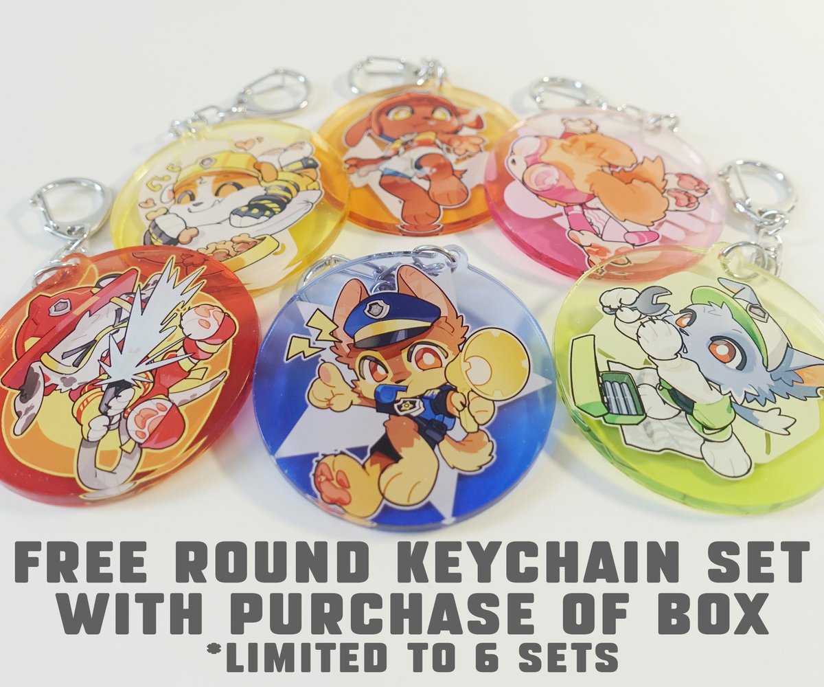 We're bringing some new Paw Patrol merch to the table!

Created by @/Rakkasei_L, these charms are high quality, featuring a diamond-cut beveled edge and a cute paw print clasp attachment!

BONUS: Full set purchase gets you an additional set of round charms! Limited to 6 sets.