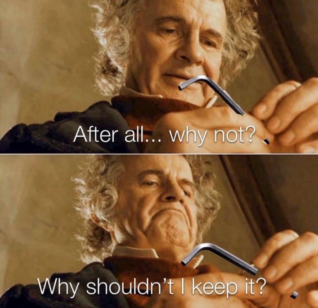 Jbanklestankle1's tweet image. Me after assembling the furniture that came with an Alan wrench