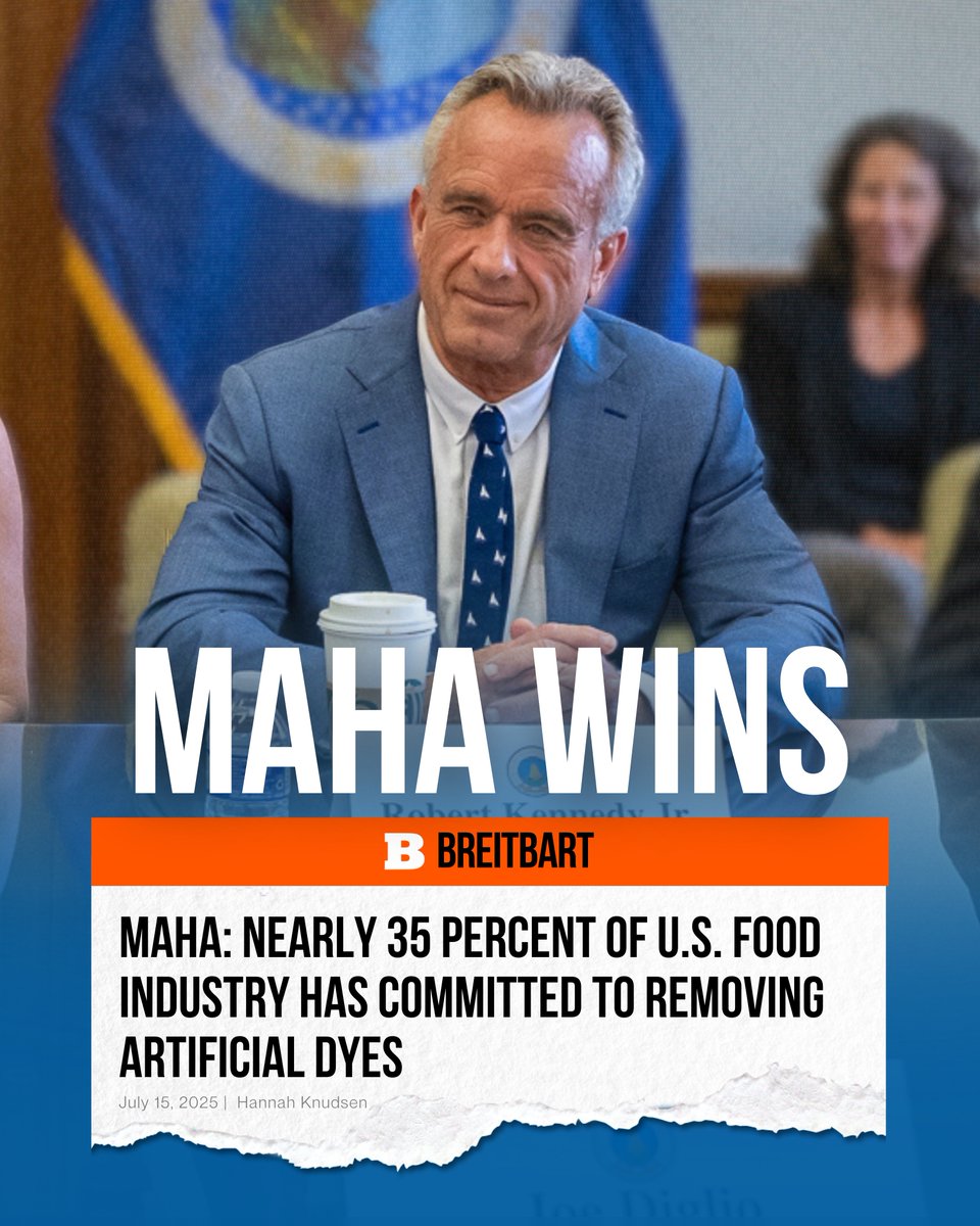 Since we came in about 5.5 months ago and started talking about eliminating dyes and other bad chemicals from our food, we’ve had this extraordinary response from the industry. I look forward to even more companies committing to Make America Healthy Again.