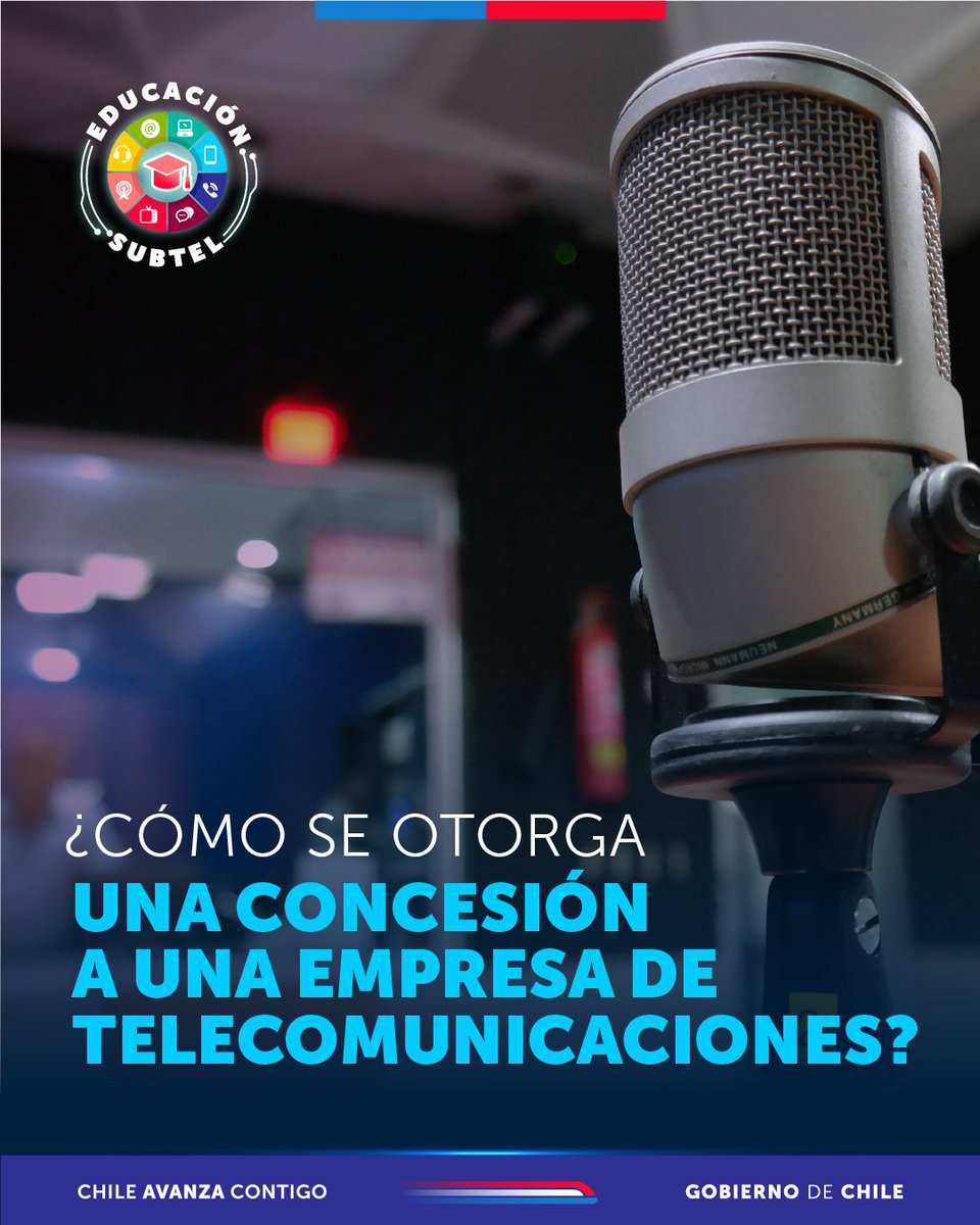 subtel_chile's tweet image. #EducaciónSubtel 📡 | ¿Sabes cómo una empresa puede adjudicarse una concesión para prestar servicios de telefonía, Internet y/o radio, entre otros? 

En este post te contamos cómo se otorga una concesión en telecomunicaciones 👇