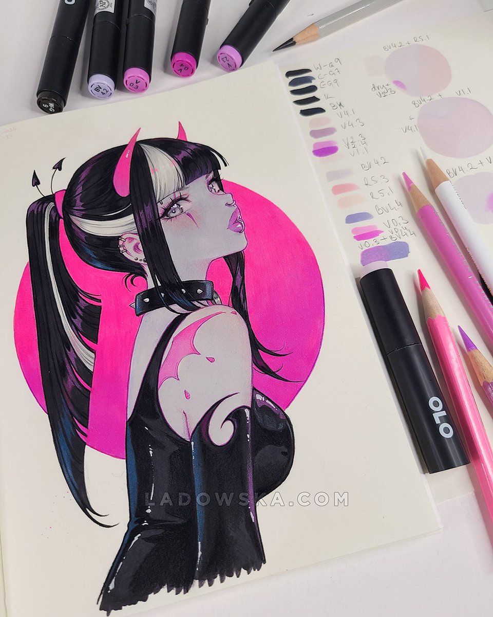 Here's the very first artwork I made when I received @olomarker to simply try out. Who would have known I'd fall in love with them so fast 😅

My marker set can be pre-ordered at 💗 Ladowska.com 💗 for only a few more days at a special price with tons of extra goodies!