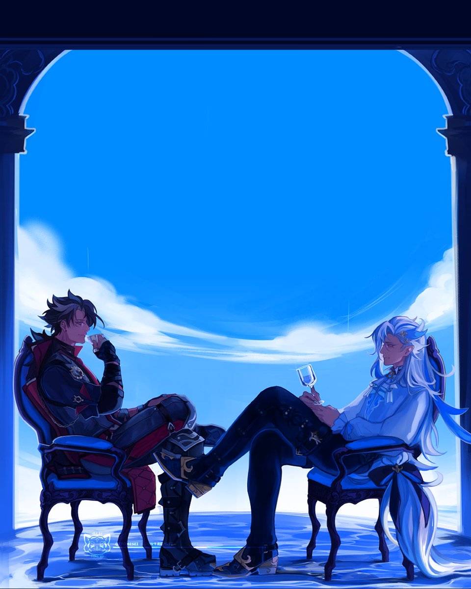 ItomeSei's tweet image. Tea time ~
#Neuvillette #Wriothesley #ヌヴィレット #リオセスリ #GenshinImpact