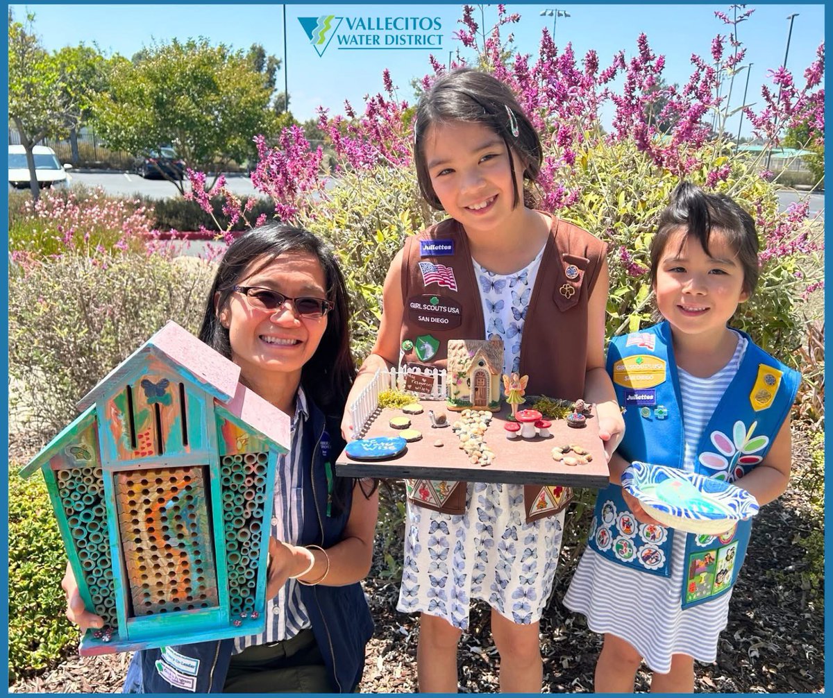 vallecitoswater's tweet image. These local artists recently brought in a fairy garden they made to adorn our Sustainable Garden & joined @girlscouts friends to create bee box that will be turned into portable native seed library that we'll take w/ us to outreach events. Thank you to our talented artists! 😃🎨