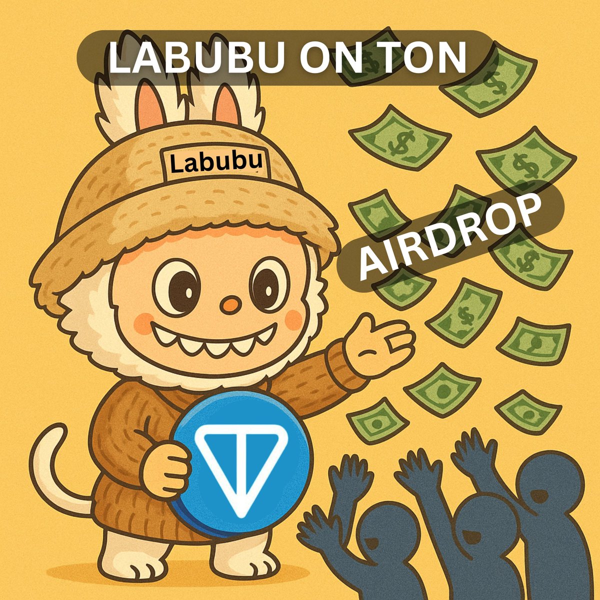 #Labubu did over $60m mcap on #Solana now Labubu is here on Ton and it will be more. Labubu has goodies to throw around.

To be eligible: follow @labubuonton  and <a href="/apearmyairdrops/">Ape Army Airdrops</a> like, repost and comment under pinned post. Tag three friends then post your Tonwallet in our Tg.