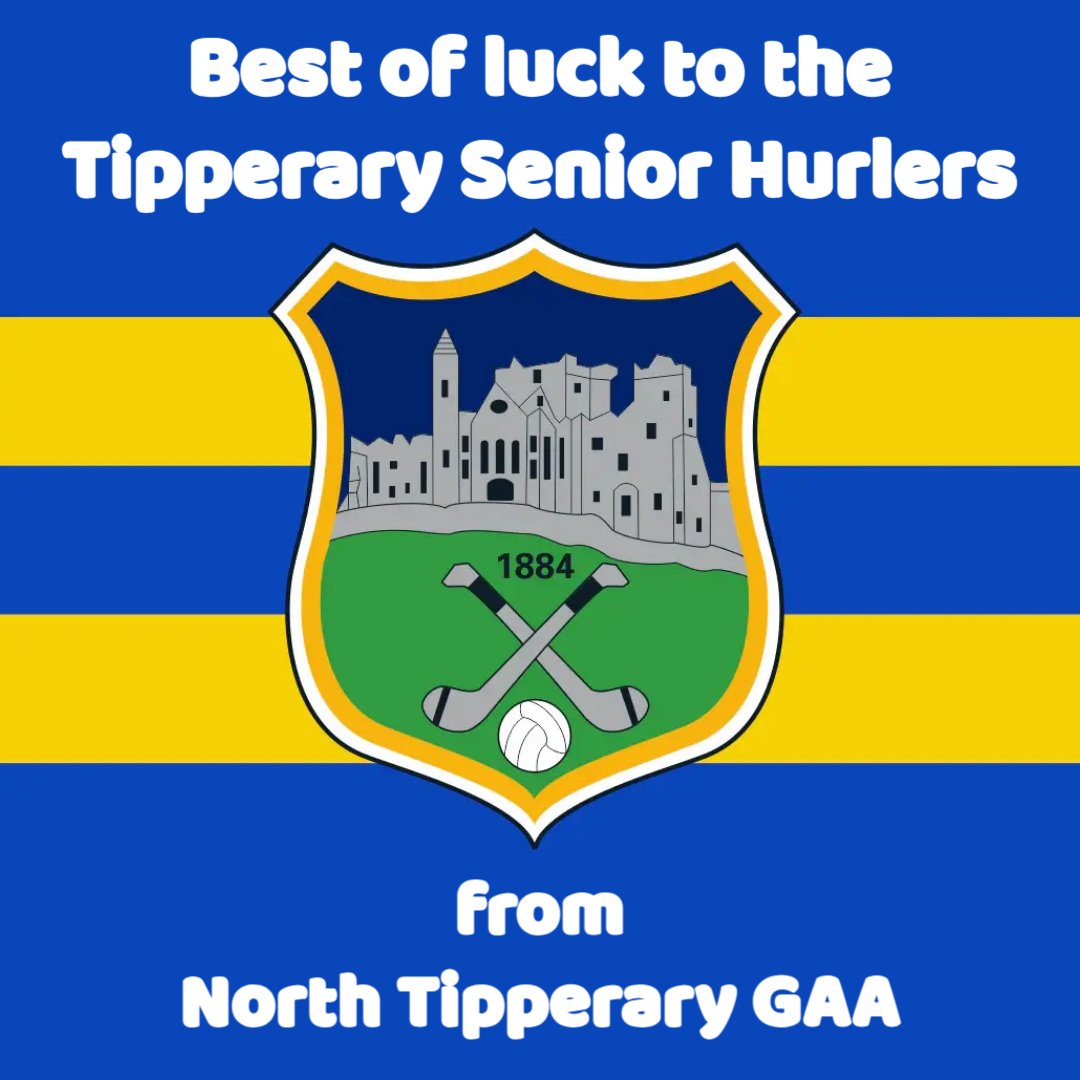 Best of luck to the Tipperary Senior hurlers and management team as they take on Cork in this Sunday's All Ireland Senior Hurling Final.