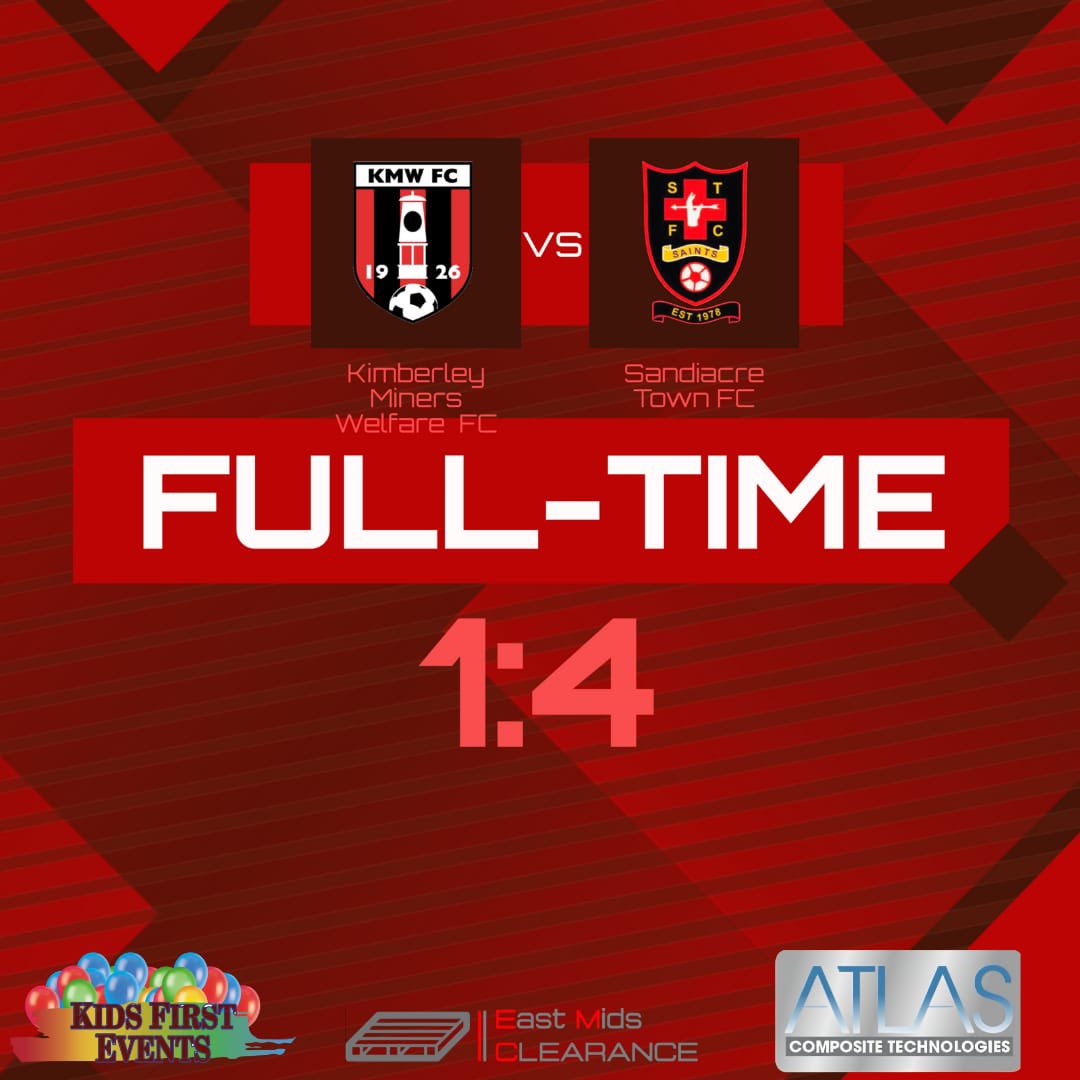 Sandiacre Town FC (@sandiacre_town) on Twitter photo FULL TIME - <a href="/KimberleyMWFC/">Kimberley MWFC</a> 1-4 Sandiacre Town FC
A superb second half performance from the group after being 1-0 down at the break.
Goals scored by Kye Wade, Cole Neil, Luke Williamson & Leo Almond!
#upthesaints FULL TIME - <a href="/KimberleyMWFC/">Kimberley MWFC</a> 1-4 Sandiacre Town FC
A superb second half performance from the group after being 1-0 down at the break.
Goals scored by Kye Wade, Cole Neil, Luke Williamson & Leo Almond!
#upthesaints