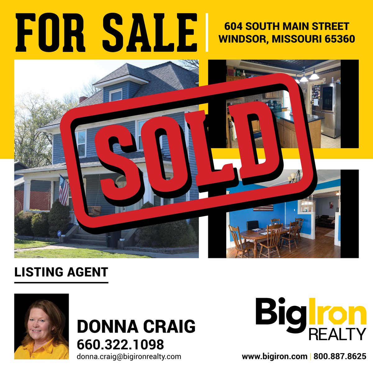 SOLD and CLOSED with BigIron Realty is a charming 4 bedroom, 2 bath, 2-story home located at 604 South Main Street, Windsor, MO 65360. For more info, visit hubs.la/Q03xWN070 or contact the listing agent today! #BigIronRealty #MissouriHomeSOLD #HomeSOLD #WindsorMissouri