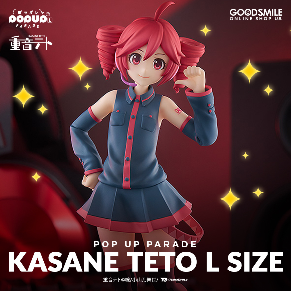 It's no joke, Kasane Teto has joined the POP UP PARADE line as an L size! Her twin drills have been carefully sculpted, and her cute expression charms. Don't miss out and preorder today!

Shop: goodsmile.link/lRfy8k

#KasaneTeto #Goodsmile