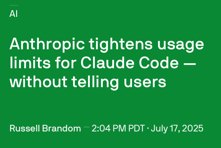 it's curious how cursor and claude code are following the exact same trajectory. 

they start with genuine intentions to serve users, then gradually introduce "unlimited" subscription tiers and start to tilt things in their favor through rate limiting and service degradation.