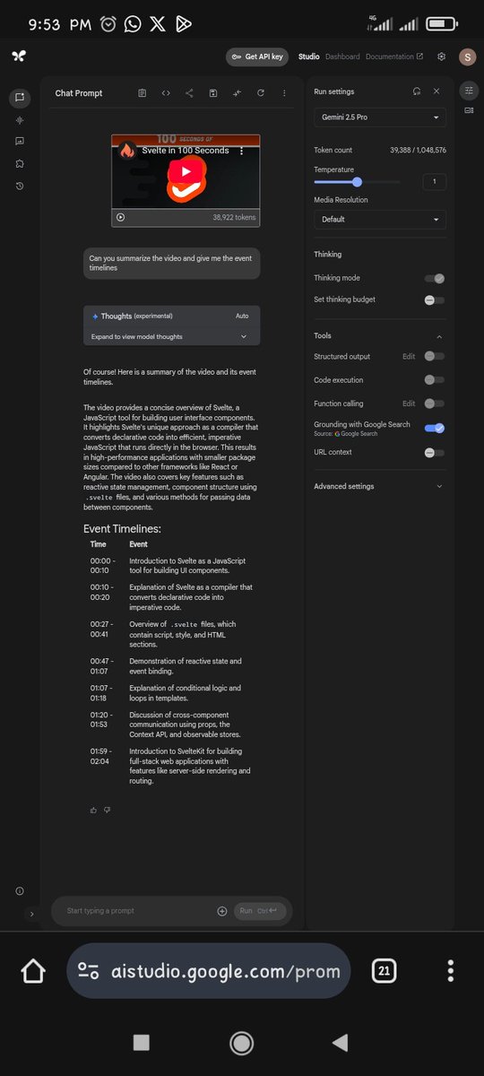 hellowondas's tweet image. #ALX_AiSK
Week 3. i did something awesome with gemini.google.com, I got a summary of what a YouTube video was about without even watching it @alx_africa