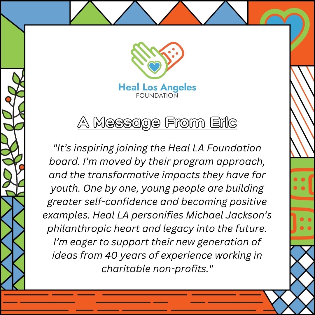 Please help us welcome Eric Pleschner as the newest member of our Heal LA board! 

His commitment to community and passion for making a difference are already inspiring us.

Read more about Eric from our latest newsletter! 

📰: heallafdn.com/welcome-eric-p…