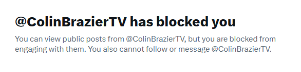 LevellingDown's tweet image. I've now made Colin Brazier cry. Another spineless gobshite throws a tantrum.