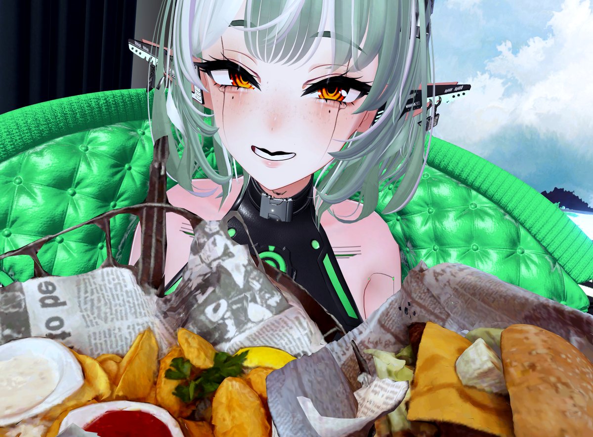 Why does the food at #Vket Formula look so delicious?!
My mouth is watering just looking at it 🍔🤤💕

#VRChat #VRC #Vket2025Summer