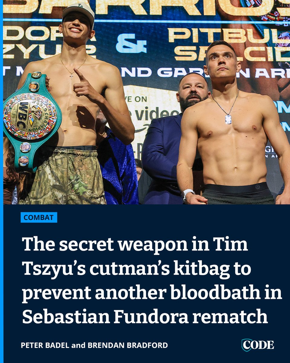 codecombatau's tweet image. It was the gruesome head gash that cost Tim Tszyu his world title. Now Tszyu goes into his rematch with Sebastian Fundora armed with a product once banned in Australia. 🥊

STORY | bit.ly/46OSBwn

✍️: @badel_cmail and @1bbradfo