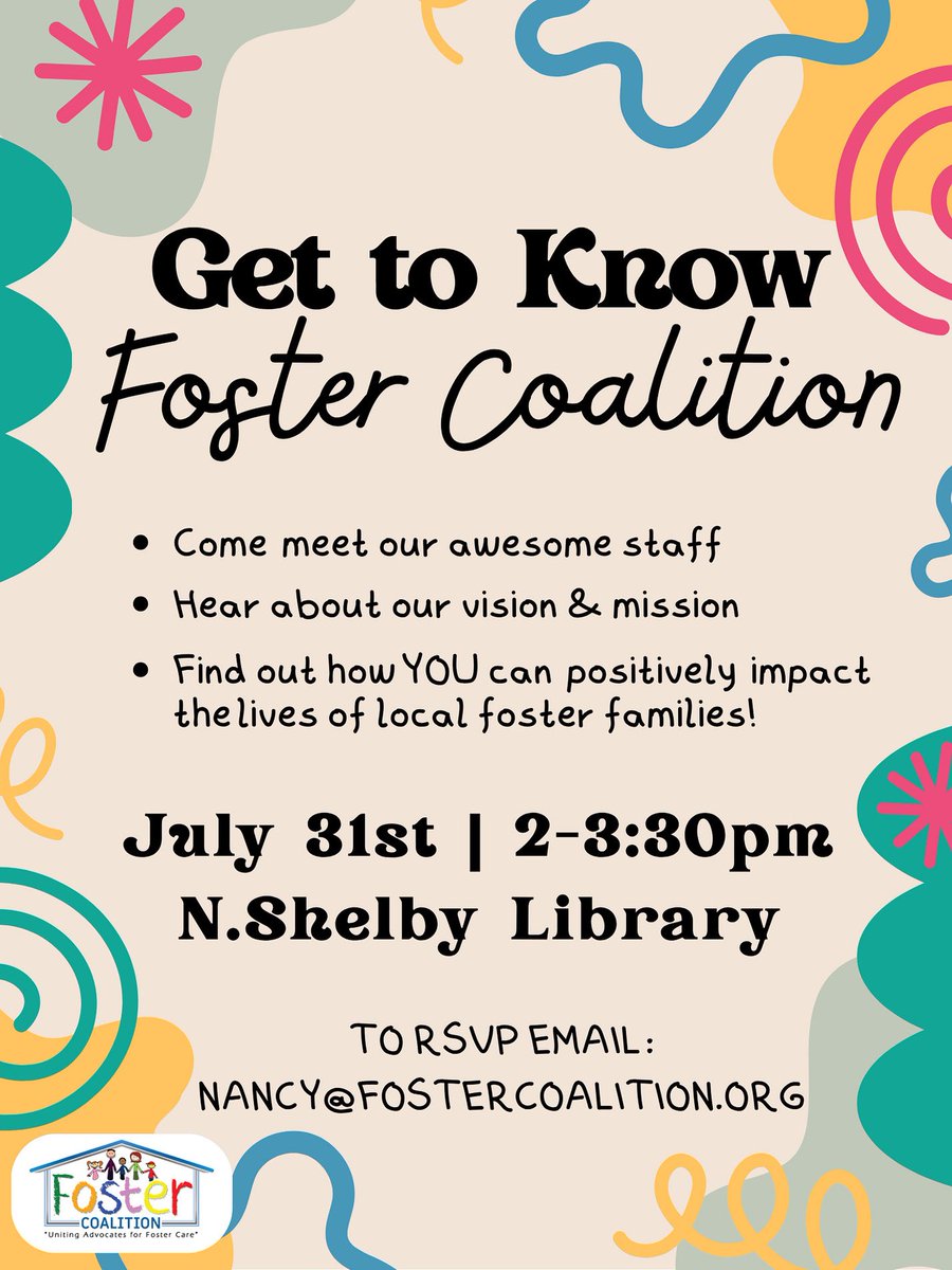 ✨Get to Know Foster Coalition✨

We want to feel more connected to our community and give you a chance to get to know us! Hear from our staff, learn about our mission and vision, and see how YOU can make a difference in the lives of local foster families. 

#fostercare #event