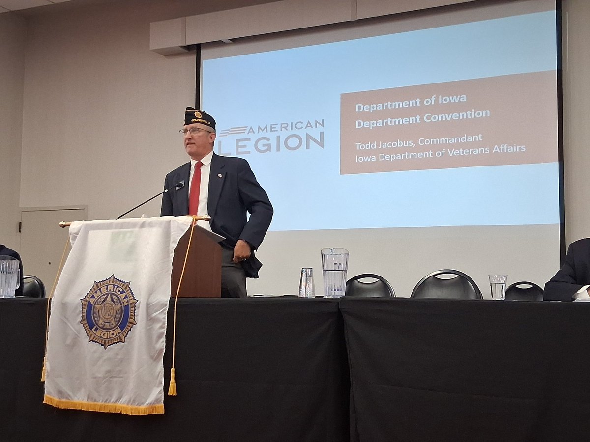 toddjacobus's tweet image. I was honored to speak at the 106th Convention of the American Legion Department of Iowa. Thanks to Commander Brian Ring & Adjutant John Derber for invitation. #ForGodAndCountry #BeTheOne #IowaVeterans