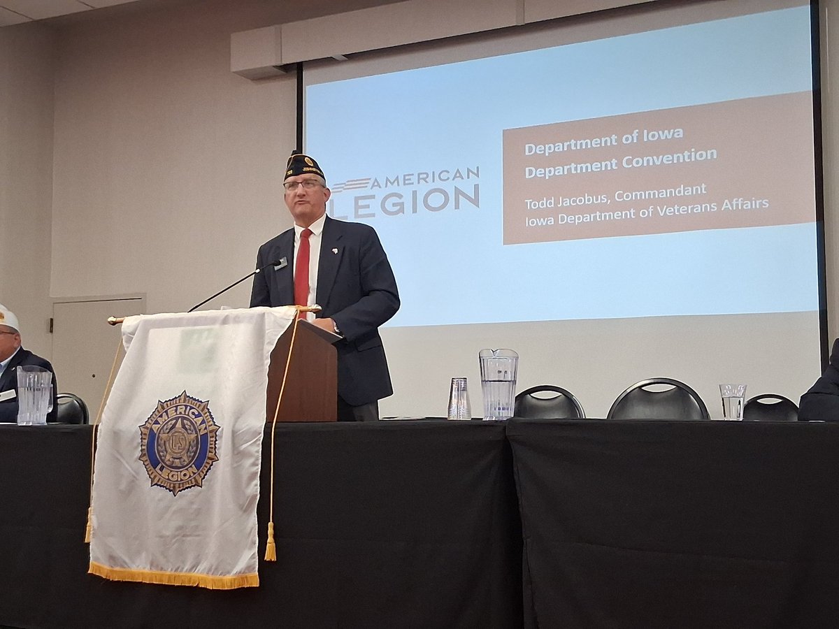 toddjacobus's tweet image. I was honored to speak at the 106th Convention of the American Legion Department of Iowa. Thanks to Commander Brian Ring & Adjutant John Derber for invitation. #ForGodAndCountry #BeTheOne #IowaVeterans