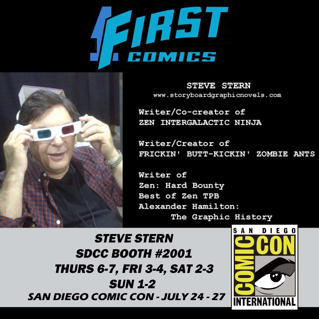 1firstcomics's tweet image. #SDCC attendees! Drop on by booth 2001 to meet writer and creator of ZEN INTERGALACTIC NINJA, Steve Stern! Steve will be debuting THE REAL SUPERHEROES OF BEVERLY HILLS with artist JIM FLETCHER!