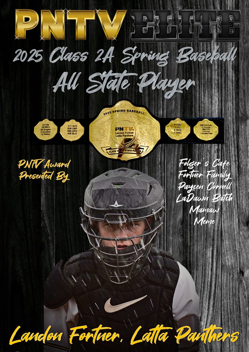 PrepNation_TV's tweet image. #OKPrepStory: Latta Panther Landon
Fortner receives his 2025 Class 2A
Baseball All State Award from PNTV.
Congratulations to HC Dillon Atkinson,
the Fortner Family: and Panther Nation. #PNTVElite #OKPreps
