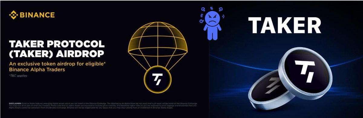 This is an absolute disgrace! <a href="/TakerProtocol/">Taker</a> , you claimed the community was your priority, but after months of farming—some of us for nearly a year—we’re left with tiny fractions, zero allocations, or dust tokens like 2–10 $Taker, while Binance Alpha users who joined days ago