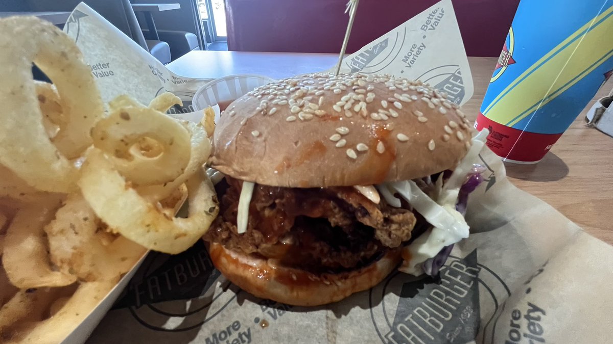 isaakethan's tweet image. Nashville Hot Chicken Sandwich with Curly Fries!
