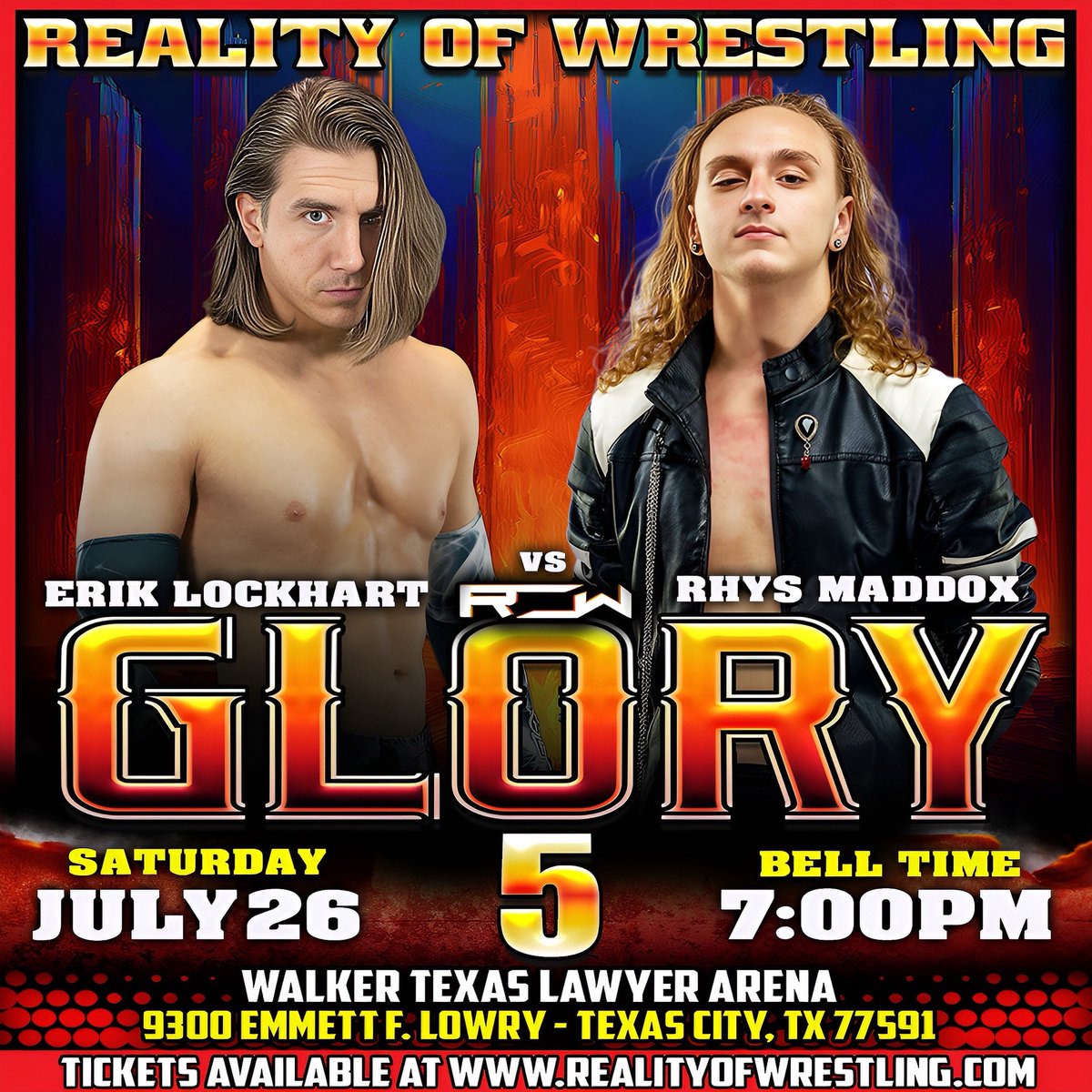 Reality of Wrestling (@theofficialrow) on Twitter photo ๐จ MATCH ANNOUNCEMENT ๐จ
The rematch is OFFICIAL!
The 17-year-old rookie sensation <a href="/RhysMaddox2GK/">NeXT-GEN-KING</a> steps back into the ring against The Smoothest <a href="/Erik_Lockhart/">Erik Lockhart</a> this Saturday, July 26th at Reality of Wrestling presents: GLORY 5 in Texas City, TX!
Will youth and momentum overcome ๐จ MATCH ANNOUNCEMENT ๐จ
The rematch is OFFICIAL!
The 17-year-old rookie sensation <a href="/RhysMaddox2GK/">NeXT-GEN-KING</a> steps back into the ring against The Smoothest <a href="/Erik_Lockhart/">Erik Lockhart</a> this Saturday, July 26th at Reality of Wrestling presents: GLORY 5 in Texas City, TX!
Will youth and momentum overcome