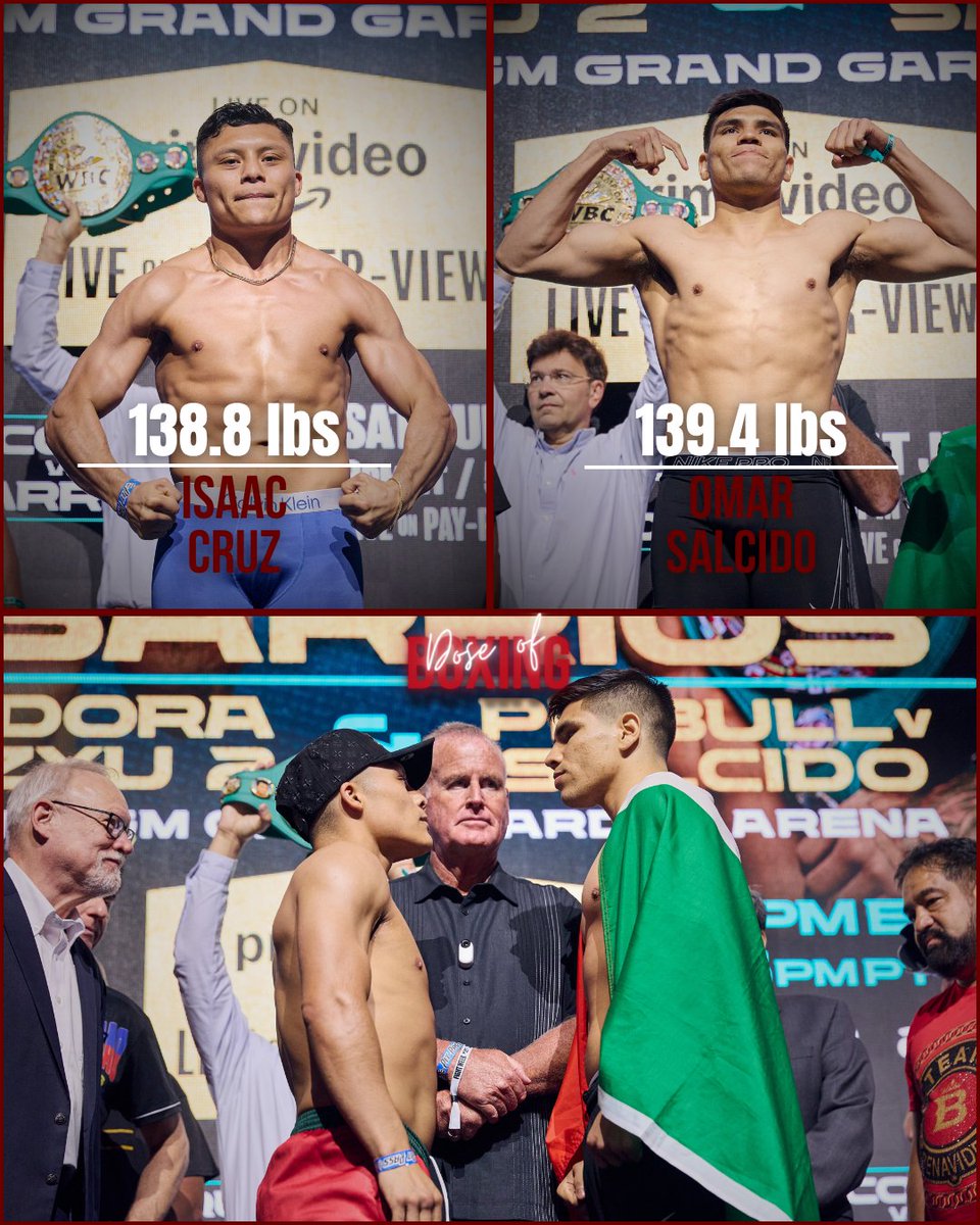 Dose_of_Boxing's tweet image. #PacquiaoBarrios main card weigh-ins ⚖️

📸Esther Lin/Premier Boxing Champion

#FundoraTszyu2 #CruzSalcido #FigueroaGonzalez