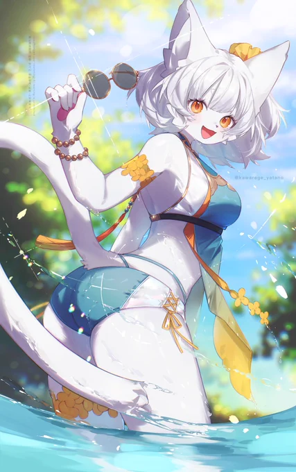 水浴び!