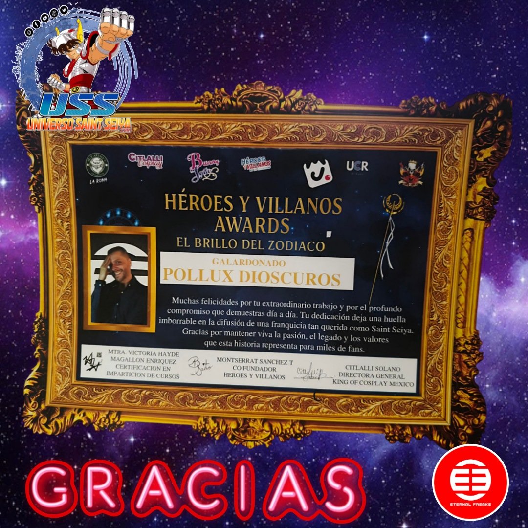 PolluxDioscuros's tweet image. Una de las cosas que más agradezco a Saint Seiya es haberme permitido conocer personas increíbles.
Recibir este reconocimiento de forma tan inesperada me llena el corazón.
Gracias al comité de los Premios Héroes y Villanos.
¡Mil gracias! ✨🙏⚔️