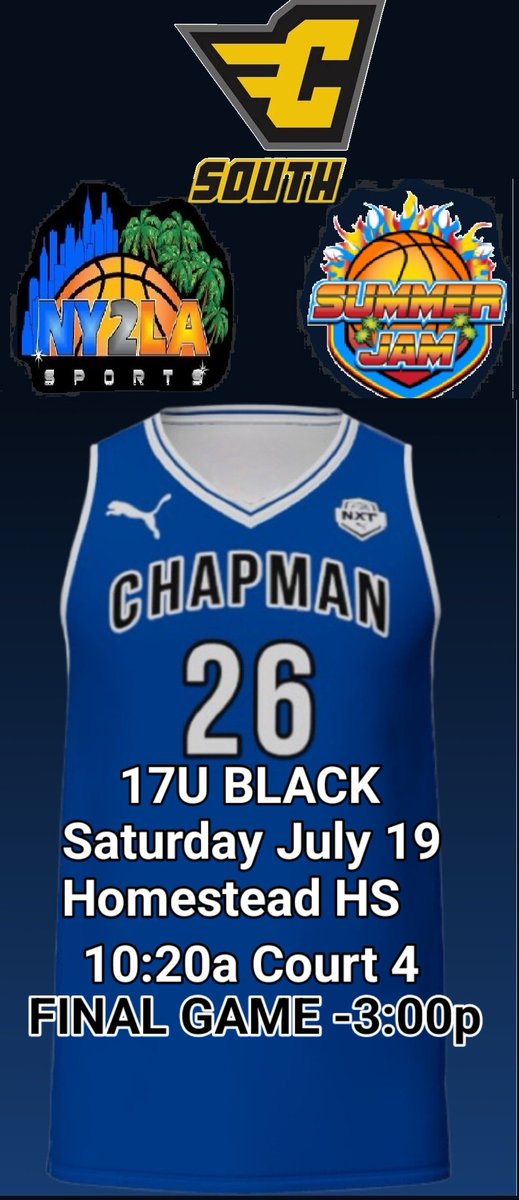 Day 2 Ahead <a href="/ny2lasports/">NY2LA SPORTS</a> 
Summer Jam 

<a href="/cba_south/">CBA_South</a> 17U Black in action for their Final Day.