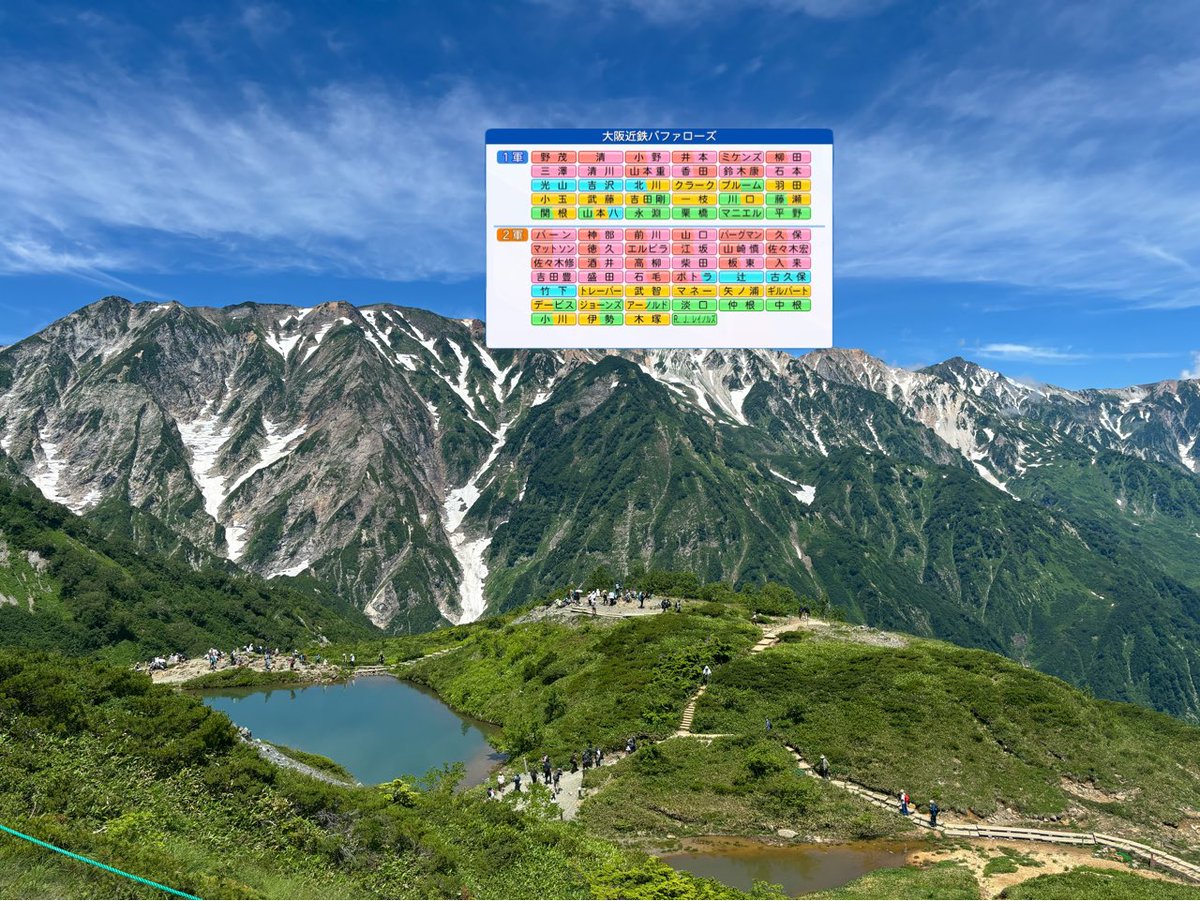 山登り日誌
午前11時　カメハ近鉄バファローズが昇ってきました。
いい眺めです