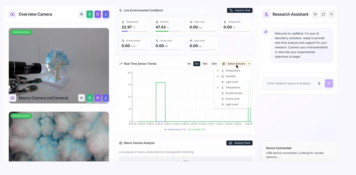 Stefania_druga's tweet image. Pair programming accelerated software development, could "pair science" do the same for research? What if you had an AI lab partner that never sleeps? 🔬🤖
I built LabMind, an 🧪 AI co-scientist that provides 24/7 monitoring, real-time insights, and powerful simulation…