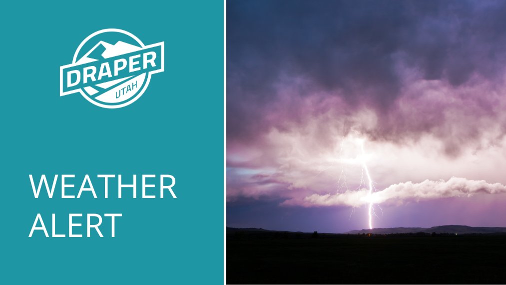 Due to severe weather with lightning in the area, Draper Days events at Draper Park are currently paused, and we are asking attendees to seek safe shelter until further notice.