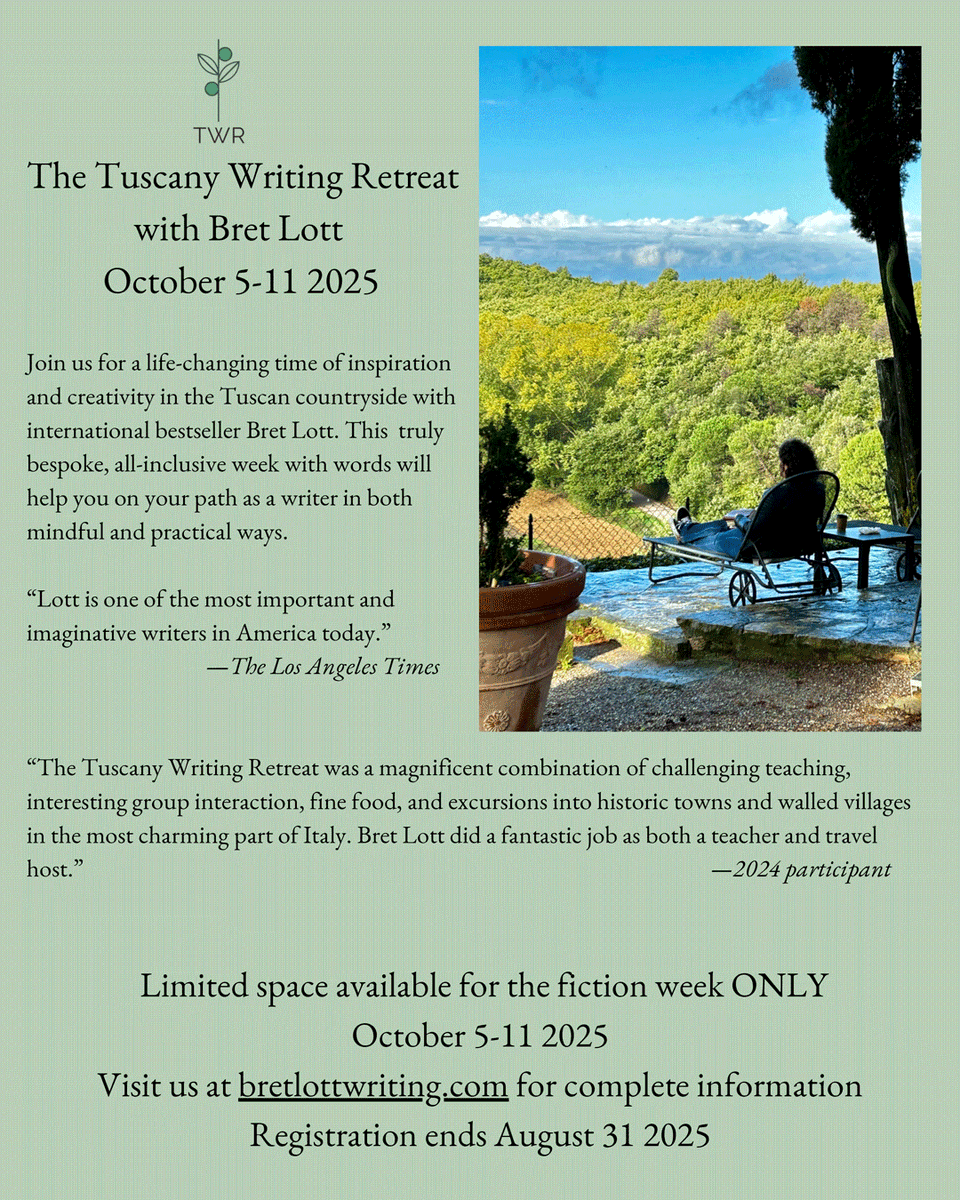 newpages's tweet image. Get away to Tuscany this fall with Bret Lott to work on your fiction! Limited space available. Register by August 31 to enjoy finding your way as a writer in both mindful and practical ways October 5-11.
#writers #fiction #writingretreat newpages.com/blog/events/20…